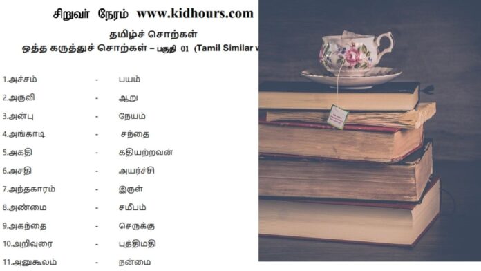 Tamil Similar Words ஒத்த கருத்துச் சொற்கள்