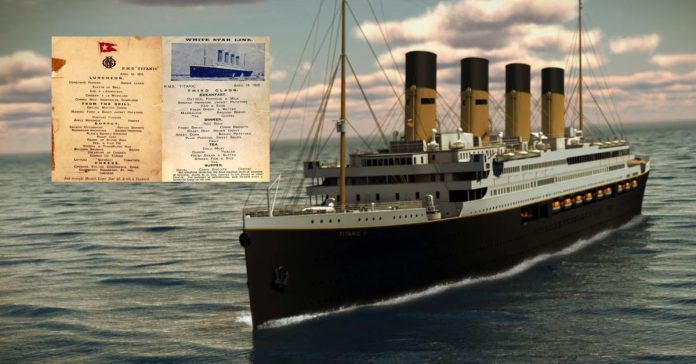 Titanic Ship Menu Card  சிறுவர்களுக்கான உலக செய்திகள்