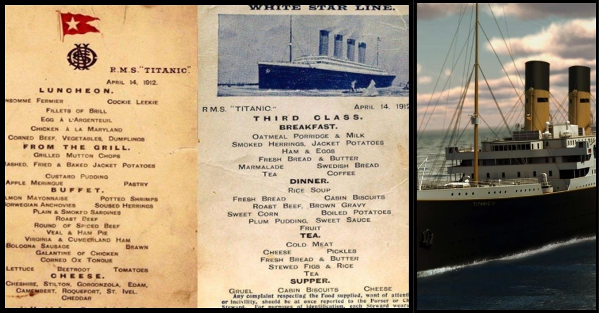 Titanic Ship Menu Card  சிறுவர்களுக்கான உலக செய்திகள்